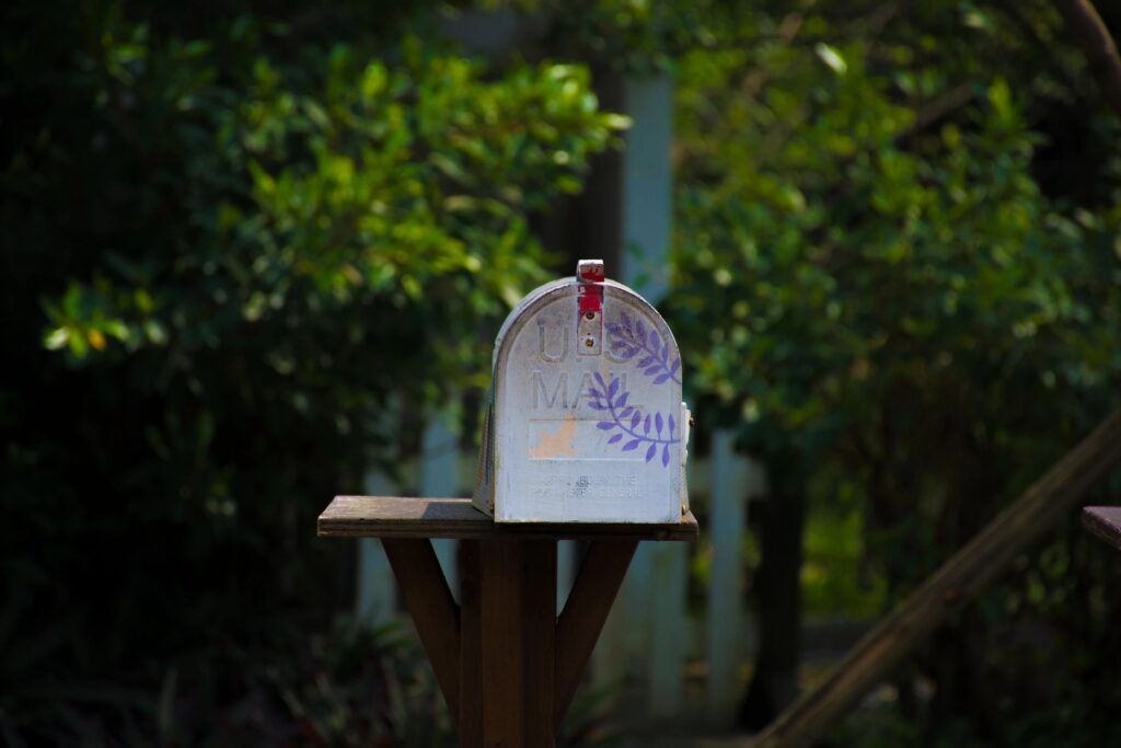 A white mailbox